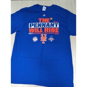 New York NY Mets Men L large t-shirt The Pennant Will Rise 2015 League champions